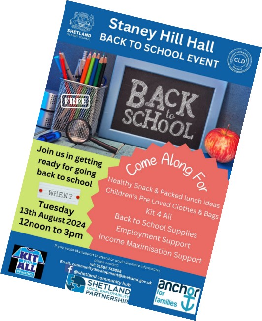 An image of a poster advertising the back to school event.