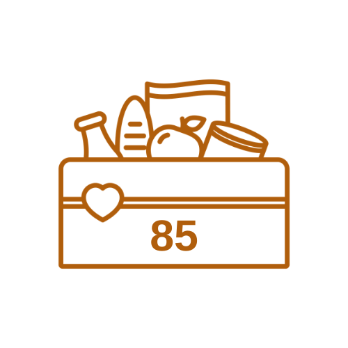 An image of a food box with 85 in the middle.