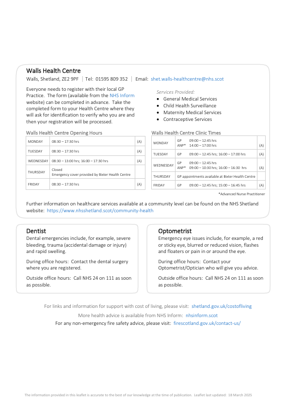 Image of the Foula resilience leaflet page two.