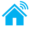An image of a house with a connectivity icon above it.