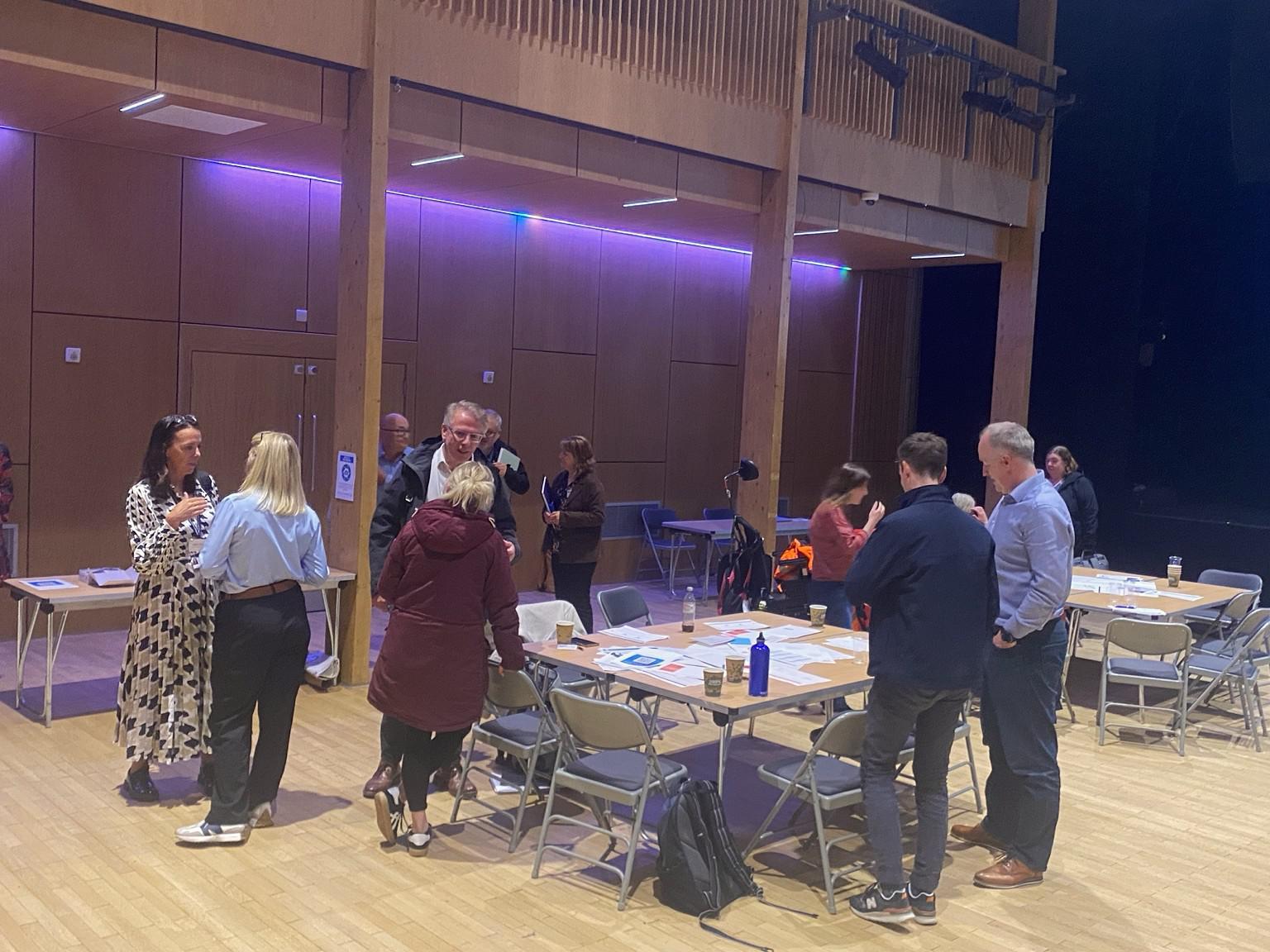Participants taking part in group discussions at Mareel during Session 3 of the Shetland Partnership Plan development process