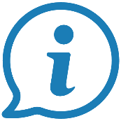 Icon of an 'I' meaning information within a speech bubble.