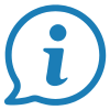 Icon of an 'I' meaning information within a speech bubble.