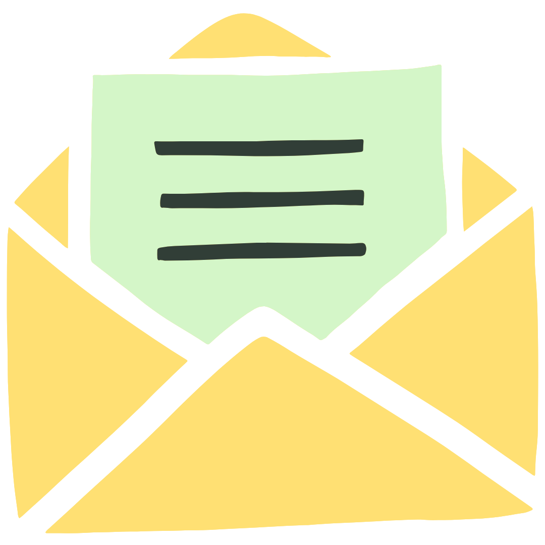 envelope with letter coming out of it