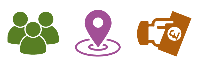 People, Place and Money Icons