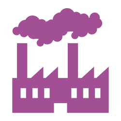 factory with chimneys