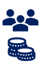 An image of people and coins,