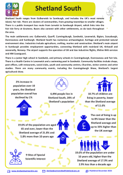 The front cover of the Shetland South Locality Profile.