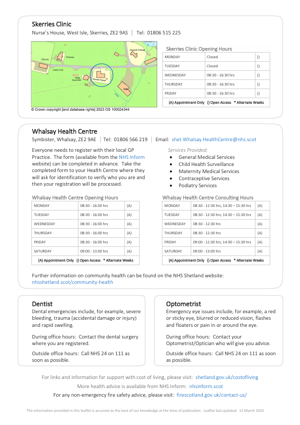 Image of the Skerries resilience leaflet page two.