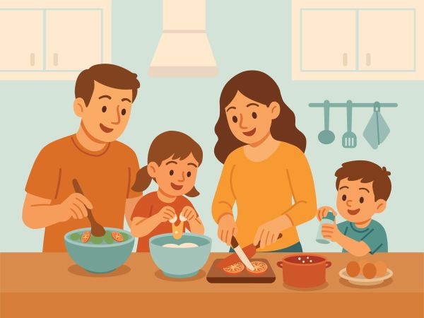family cooking