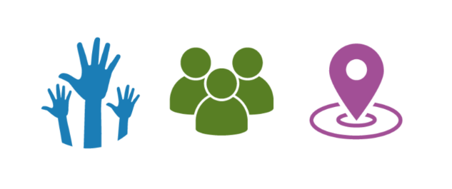 Participation, People and Place priority icons 