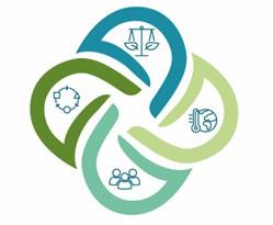 Swirl with four spaces with a category in each