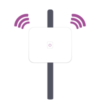 A wifi antenna broadcasting a signal.