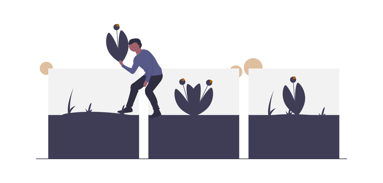 A person planting crops